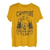 Lustiges Lagerfeuer, das Team-Gebirgslandschaft trinkt T-Shirt