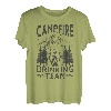 Lustiges Lagerfeuer, das Team-Gebirgslandschaft trinkt T-Shirt