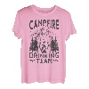 Lustiges Lagerfeuer, das Team-Gebirgslandschaft trinkt T-Shirt