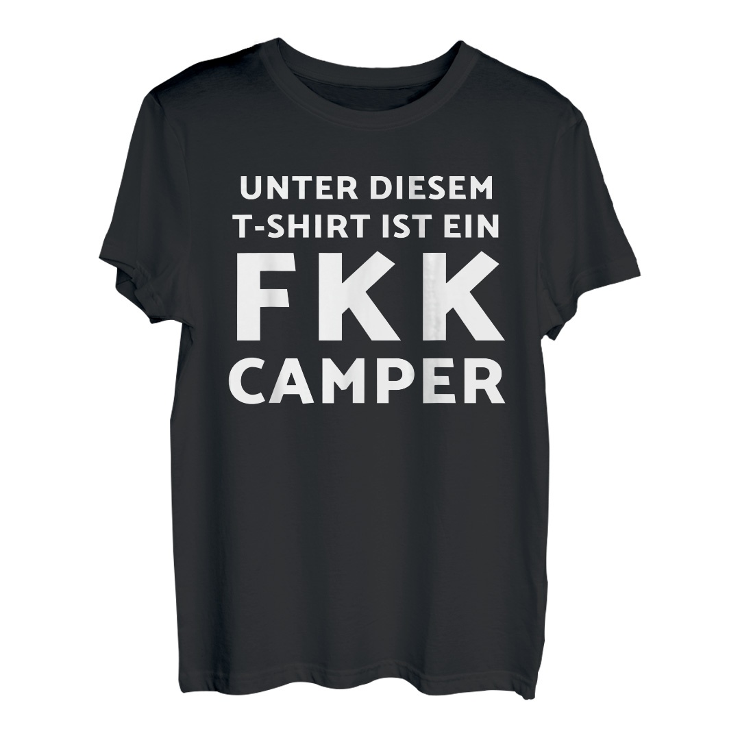 FKK Camper Spruch Naturismus Campingzubehör FKK Camping T-Shirt