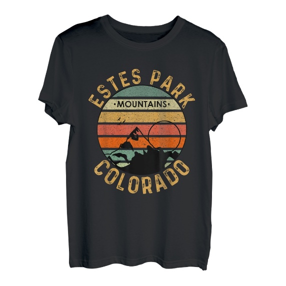 Retro Vintage Camping Wandern Liebhaber, Estes Park Colorado USA T-Shirt
