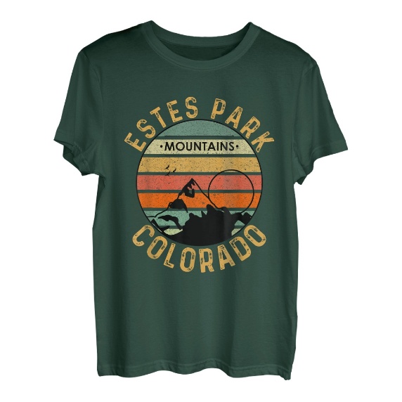 Retro Vintage Camping Wandern Liebhaber, Estes Park Colorado USA T-Shirt