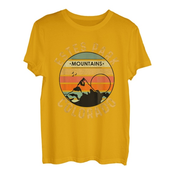 Retro Vintage Camping Wandern Liebhaber, Estes Park Colorado USA T-Shirt
