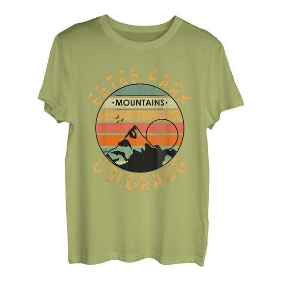 Retro Vintage Camping Wandern Liebhaber, Estes Park Colorado USA T-Shirt