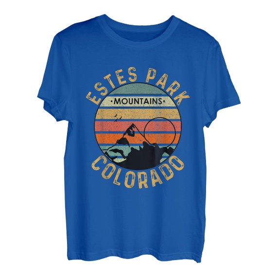 Retro Vintage Camping Wandern Liebhaber, Estes Park Colorado USA T-Shirt