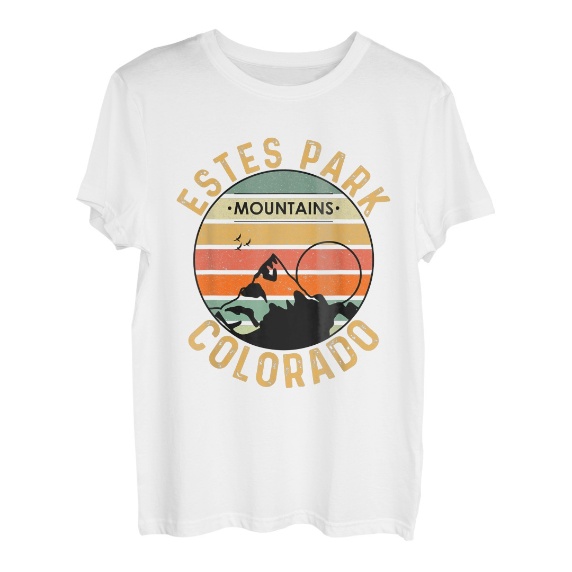 Retro Vintage Camping Wandern Liebhaber, Estes Park Colorado USA T-Shirt