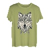 Wolfengesicht Wolf Lover Ornament Abstrakt Tier Wölfe T-Shirt