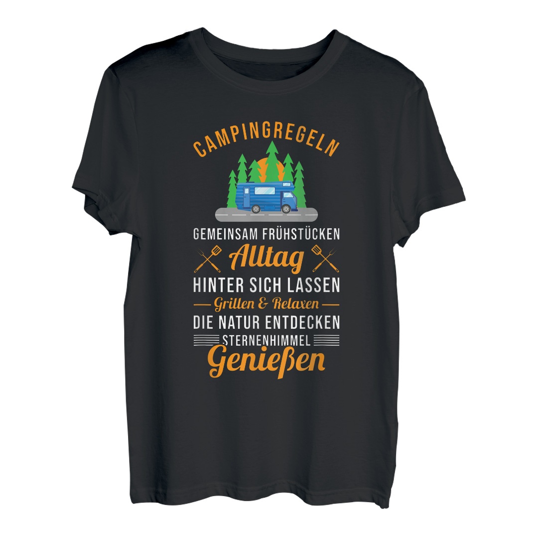 Lustig Camping Regeln Zelten Spruch Camperin Urlaub T-Shirt