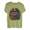 Steampunk Katze Mechanik Viktorianisch Dampfmaschine T-Shirt