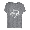 Wolf T-Shirt Mond und Wald Natur Kunst Outdoor-Camping T-Shirt