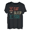 Angeln essen, schlafen, fischen, wiederholen, lustiges Retro-Design T-Shirt