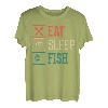 Angeln essen, schlafen, fischen, wiederholen, lustiges Retro-Design T-Shirt