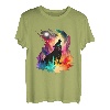 Heulender Wolf Pop Art Wölfe Wolf Liebhaber Abstrakt Wolf Tier T-Shirt
