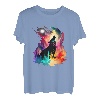 Heulender Wolf Pop Art Wölfe Wolf Liebhaber Abstrakt Wolf Tier T-Shirt