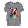 Heulender Wolf Pop Art Wölfe Wolf Liebhaber Abstrakt Wolf Tier T-Shirt
