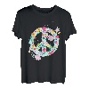 Retro Hippie Blume Blumig Blumenfrieden Zeichen Weltfrieden T-Shirt