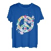 Retro Hippie Blume Blumig Blumenfrieden Zeichen Weltfrieden T-Shirt
