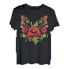 Rote Mohnblumen Blumen Vintage Ukrainischen Wyschywanka-Stil T-Shirt