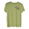 Rotkehlchen mit Schmetterling Vogel Tierfreund Biologen T-Shirt