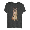 Realistisches Foto wie Deutscher Schäferhund mit Zunge heraus T-Shirt
