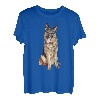 Realistisches Foto wie Deutscher Schäferhund mit Zunge heraus T-Shirt