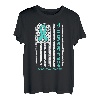 You'll Never Fight Alone Grüne Schilddrüsenkrebs Amerikanische Flagge T-Shirt