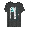 You'll Never Fight Alone Grüne Schilddrüsenkrebs Amerikanische Flagge T-Shirt