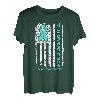 You'll Never Fight Alone Grüne Schilddrüsenkrebs Amerikanische Flagge T-Shirt