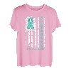 You'll Never Fight Alone Grüne Schilddrüsenkrebs Amerikanische Flagge T-Shirt
