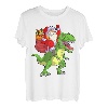 Dinosaurier Weihnachten Shirt Dino Kinder Jungen Kleinkind Weihnachtsmann Männer T-Shirt