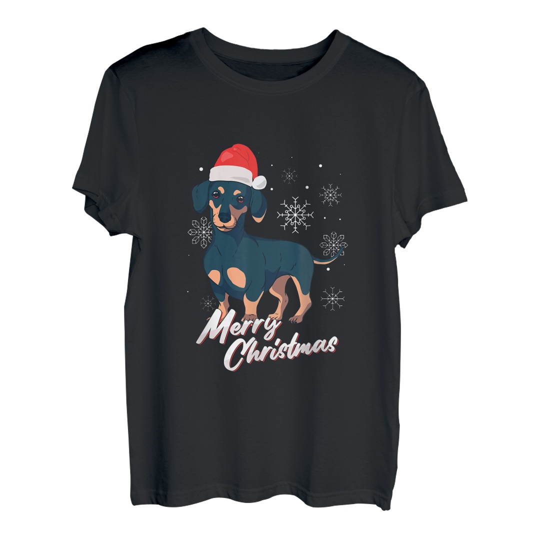 Weihnachten Dackel Santa Claus Hundehalter Xmas Geschenk T-Shirt