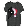 Weihnachtsmann-Katze, lustige schwarze Katze in Weihnachtsmütze X-Mas T-Shirt