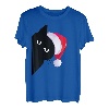 Weihnachtsmann-Katze, lustige schwarze Katze in Weihnachtsmütze X-Mas T-Shirt