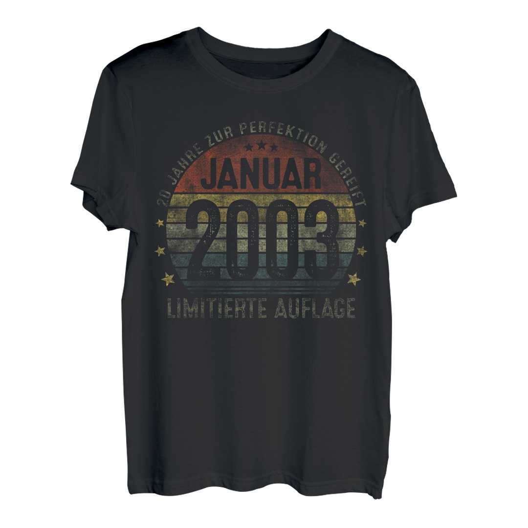 20. Geburtstag Geschenk Mann Mythos Legende Januar 2003 T-Shirt