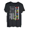 Dad Autism Awareness Shirt für Herren, Autismus, US-Flagge, Dad Daddy T-Shirt
