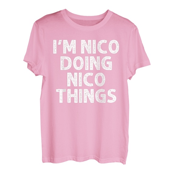 Nico Geschenk Doing Name Things Lustig Personalisiert Witz Männer T-Shirt -  Hapfox