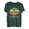 Papitän Papa und Kapitän Retro Anker Vatertag T-Shirt