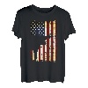 Texas Longhorn Silhouette Amerikanische Flagge 4. Juli T-Shirt