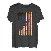 Texas Longhorn Silhouette Amerikanische Flagge 4. Juli T-Shirt