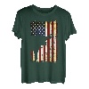 Texas Longhorn Silhouette Amerikanische Flagge 4. Juli T-Shirt