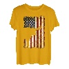 Texas Longhorn Silhouette Amerikanische Flagge 4. Juli T-Shirt