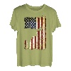 Texas Longhorn Silhouette Amerikanische Flagge 4. Juli T-Shirt