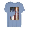 Texas Longhorn Silhouette Amerikanische Flagge 4. Juli T-Shirt