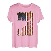Texas Longhorn Silhouette Amerikanische Flagge 4. Juli T-Shirt