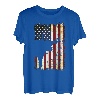 Texas Longhorn Silhouette Amerikanische Flagge 4. Juli T-Shirt