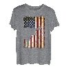 Texas Longhorn Silhouette Amerikanische Flagge 4. Juli T-Shirt