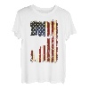 Texas Longhorn Silhouette Amerikanische Flagge 4. Juli T-Shirt