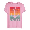Herren Papitän | Papa und Kapitän Lustiges Retro Anker Vatertag T-Shirt