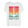 Herren Papitän | Papa und Kapitän Lustiges Retro Anker Vatertag T-Shirt