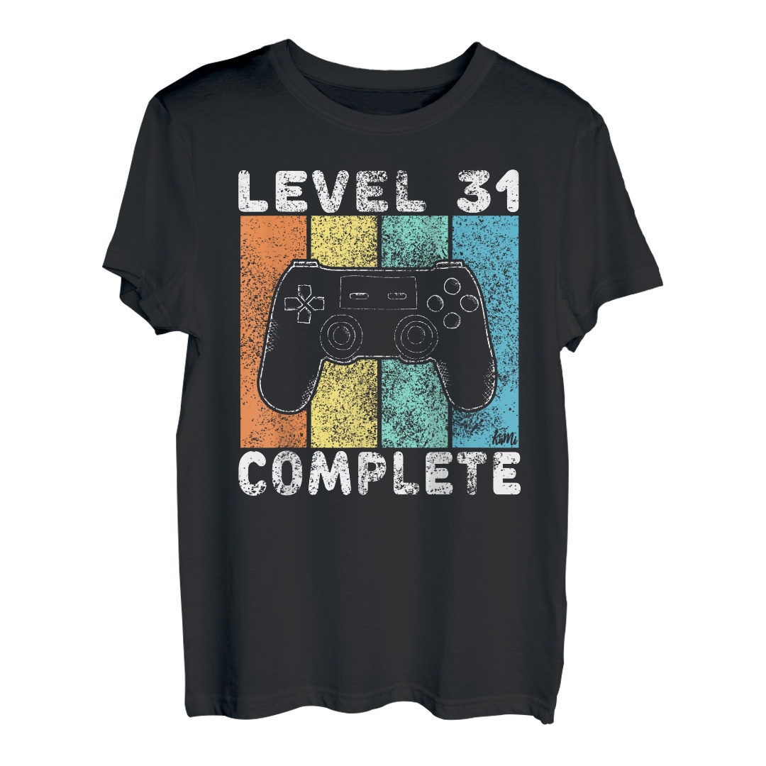 Herren 31. Geburtstag Männer Gamer Level 31 Complete 31 Jahre T-Shirt